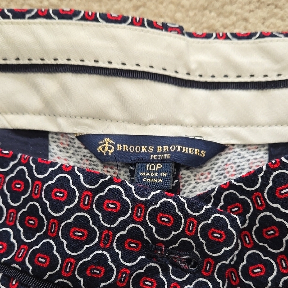 Brooks Brothers Size 10p Patterned Pants - Navy and Red